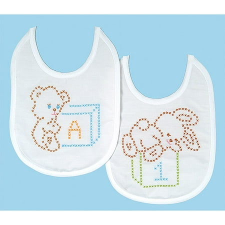 Jack Dempsey Bear And Bunny Quilted Baby Bib