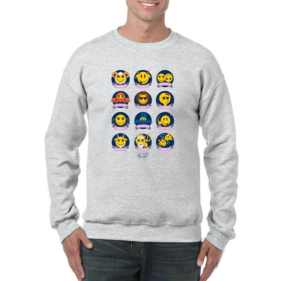 Zodiac Emoji Icons - Astrology Horoscope Graphic Men's Sweatshirt