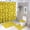 Lemon Slice Pattern On Orange, variant on Skull Crystal Ball Candle Occult Bathroom Shower Curtain Sets,4 Pcs Waterproof Fabric Shower Curtain 72"x72" with Non-Slip Flannel Bath Mat, U-Shaped Rug and Toilet Lid Cover for Bathroom Decor
