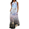 thumbnail image 2 of Robes d'Été pour Femmes Mode Femmes Décontracté Col en V Robes Imprimées Été Sans Manches Robe Pull Robe de Vacances en Solde, 2 of 5
