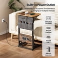 thumbnail image 4 of C Shaped End Table with Charging Station and Storage Bag, C Shaped Side Table for Couch, Sofa Side Table with Foldable Function End Table for Living Room Bedroom, Brown, 4 of 8