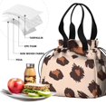thumbnail image 4 of Beige and Brown Of Leopard Print Drawstring Lunch Bag Women - Drawstring Lunch Bag Insulated for Work Office - Stain-Resistant Large Lunchbags for Women with Multi-Pockets, 4 of 6