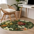 thumbnail image 4 of Round Rugs 3Ft, Tropical Botanical Round Area Rug Washable Indoor Throw Carpet, Summer Vintage Flowers Blooms Small Non Slip Circle Rug for Bedroom Living Room Home Decor Aesthetic, 4 of 8