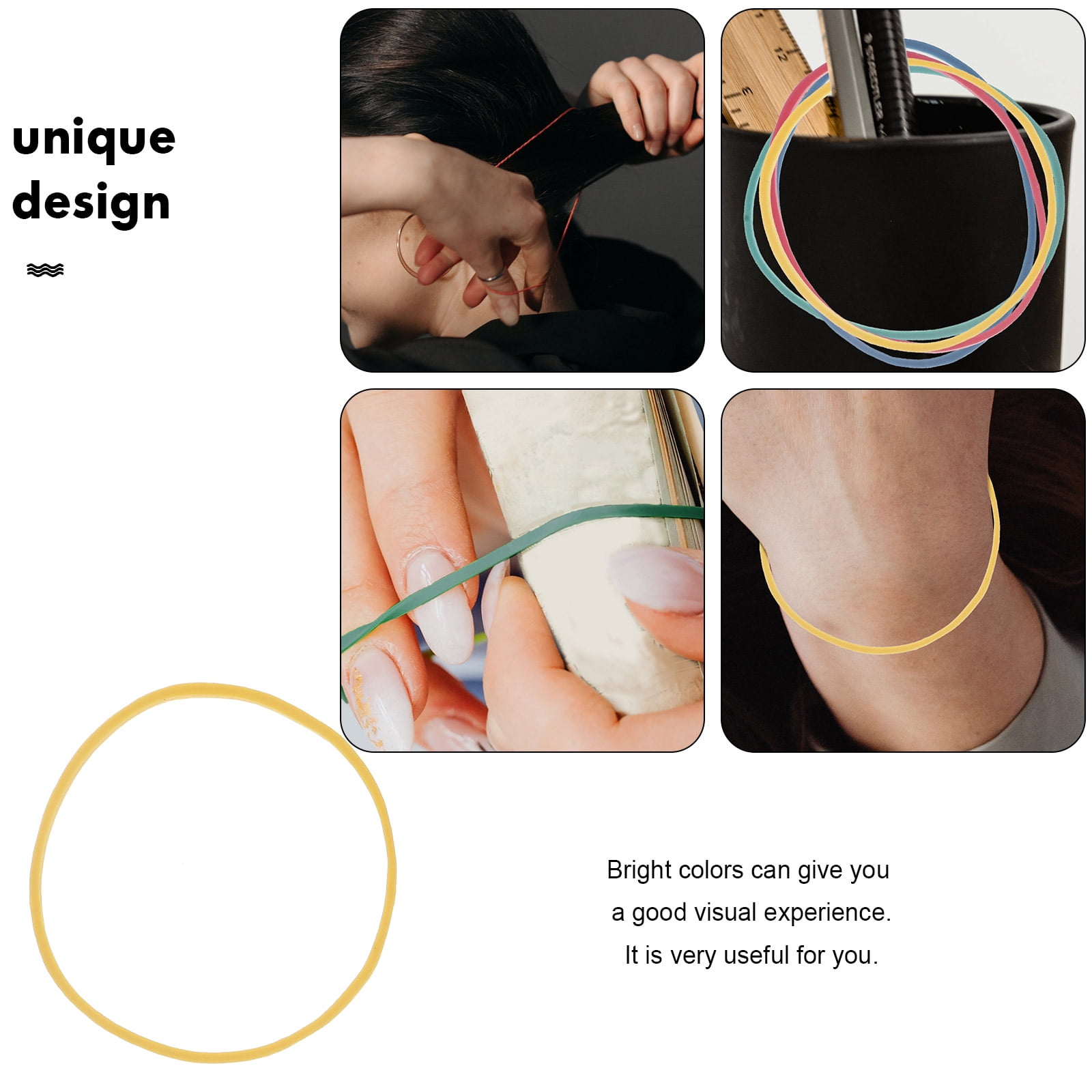 EXHUMKY 1Set Elastic Rubber Bands and Thickened Rubber Rings for Versatile Office and Home Use