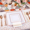 thumbnail image 6 of 176Pcs Rose Gold Disposable Plates-Rose Gold Square Plastic Plates - Rose Gold Plates and Napkins Party Supplies -Pink Plastic Plates for 25Guests for Party&Wedding&Mother's Day, 6 of 14