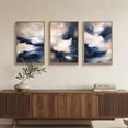 thumbnail image 2 of Blue Beige Abstract Wall Art Set of 3, Navy Brush Stroke Modern Art Decor, Earth Tone Minimalist Shape Framed Painting, Rust Dusty Neutral Prints for Living Room, Bedroom, Office- 3Pieces,16x24 inch, 2 of 6