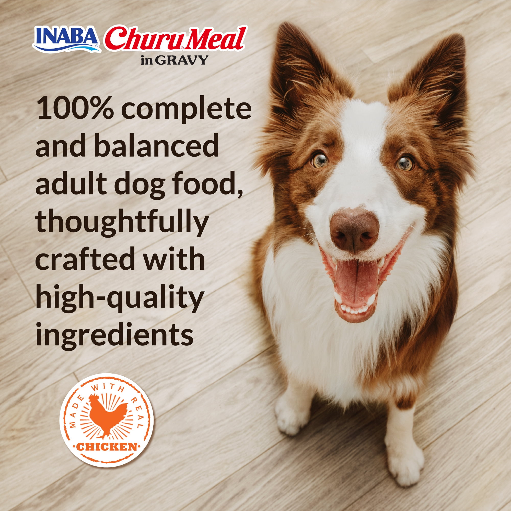 INABA Churu Meal in Gravy Adult Wet Dog Food, 9.5 oz cup, 12-count, Chicken Variety