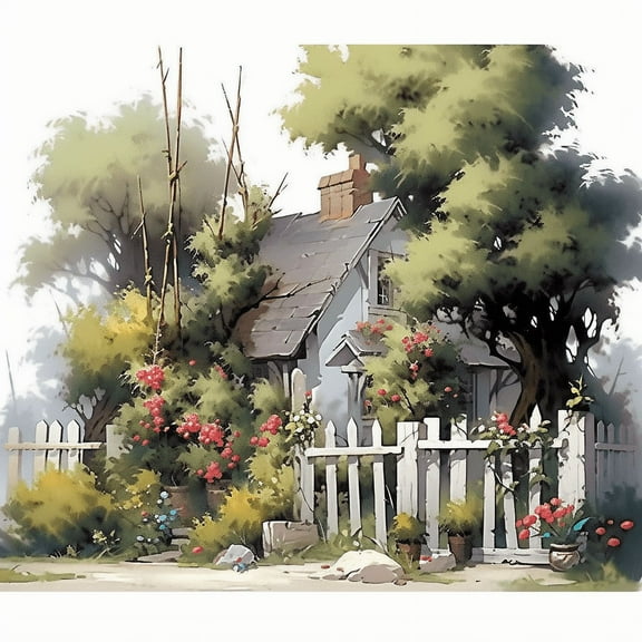 Paint by Number DIY Paint by Numbers Kit for Kids & Adults Beginner DIY Acrylic Painting Kits, 16x20 inch (Wooden House)