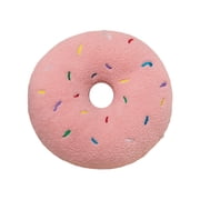MMJ Throw Pillow Donut Shape Round Cushion 15.75in Soft Cozy Decorative for Sofa Bed Brown Pink Green