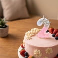 thumbnail image 5 of Pink Iridescent Number 2 Birthday Cake Candle with Crown Topper Princess Theme Girl 2Nd Birthday Party Decorations, 5 of 5
