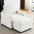 thumbnail image 2 of Corduroy Chair With - Relaxing Bedroom Beige Armchair , Ergonomic Sleeper For Office, Bedroom, Living Room Spacious Lounge, 2 of 6
