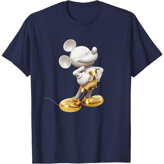 Gold Mickey Mouse Pose DTG Print Unisex T-Shirt