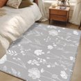 thumbnail image 2 of Grey Wildflowers Area Rug 3x5 FT, Non Slip Entryway Bedside Carpet, Farmhouse Floral Botanical Leaves Washable Soft Floor Carpet Indoor Mat Non-Shedding Throw Rug for Dorm Kitchen Home Office, 2 of 4