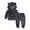 Gray, variant on Usaibhir Boys Girls 2 Pcs Velvet Sweat Suit Outfits Toddler Kids Long Sleeve Pullover Hoodie Elastic Waist Sweatpants Set 9M-7T