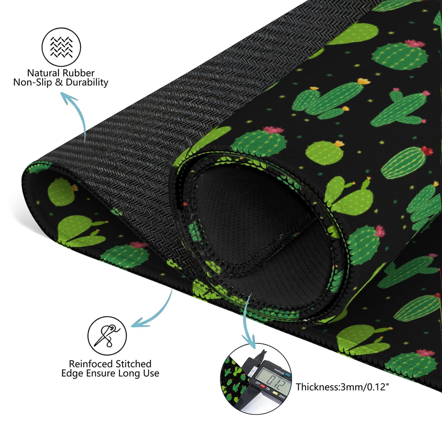 Large Square Plants Style Mat 31.5x31.5 Inches Made of High Quality Rubber with Anti-Slip Properties and Noise Reducing Technology for Card Games