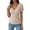 Khaki, variant on Women's V-Neck Ribbed Short Sleeve T-Shirt, Wrap Ruched Slim Fit Basic Tee, Casual Everyday Tops for Women Black M