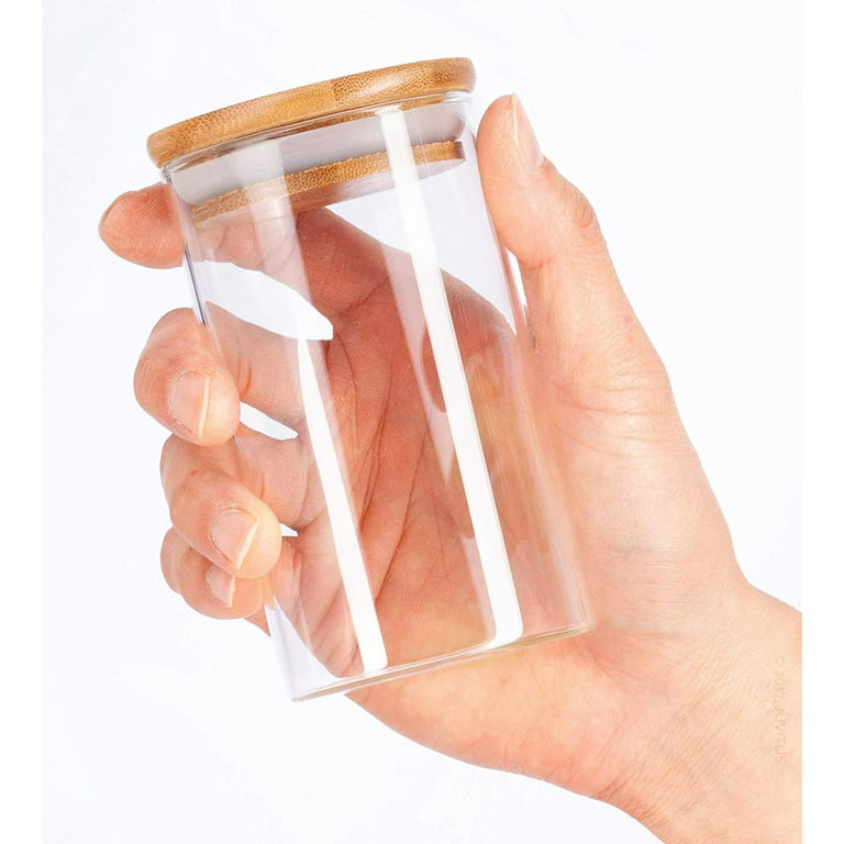 Smell Proof Borosilicate Glass Jar • Bamboo Lid w/ 62% RH Boost
