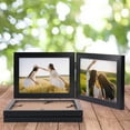 thumbnail image 5 of 5x7 Double Picture Frame Display Horizontal 5 by 7 Photo, Black Hinged Folding Frame for Tabletop Standing, 5 of 7