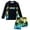Black, variant on 2 Piece Boy's Swimsuit Set Long Sleeve Kids Rash Guard Bathing Suit Swimswear with Swim Trunks for 8-12Y