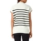 thumbnail image 3 of INSPIRE CHIC Chaleco de Suéter Sin Mangas de Cuello Simulado a Rayas para Mujeres, Camisetas de Punto de Manga Corta, S Blanco, 3 of 6