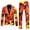 Orange, variant on Canada Day Long Sleeve Tuxedo Suits for Men 2 Piece Maple Leaf Printed Lapel V Neck One Button Blazer and Pant Matching Set for Holiday Party Events