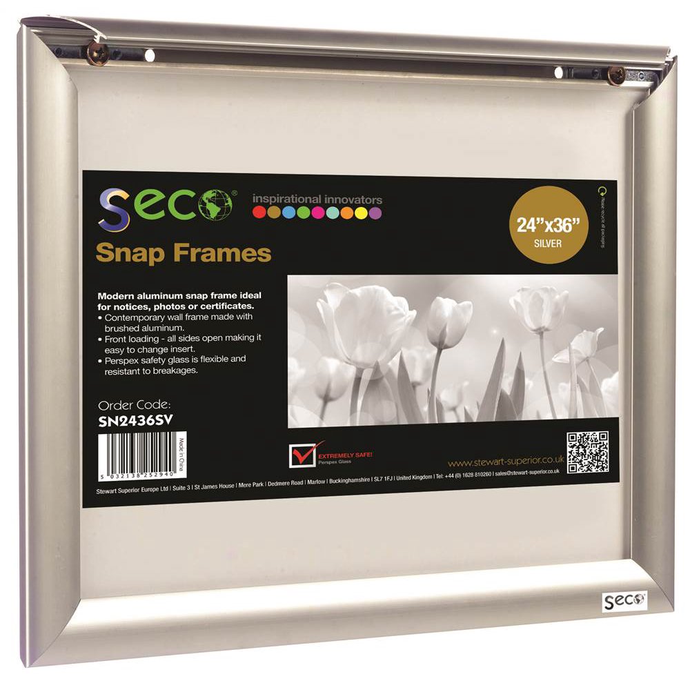 SECO Front Load Easy Open Snap Poster/Picture Frame 24 x 36 Inches