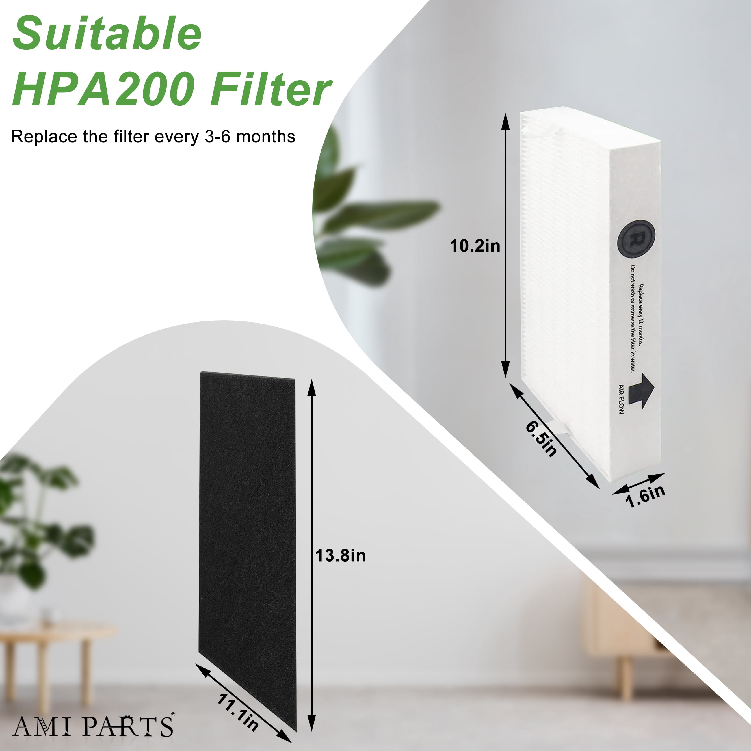 AMI PARTS HPA200 HEPA Replacement Filters True HEPA for Honey-well HPA200 Series Air Purifier HRF-R2