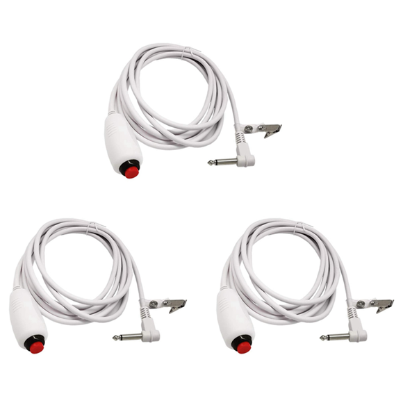 3X Nurse Call Cable 6.35mm Line Nurse Call Device Emergency Call Cable with Push Button Switch