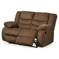 thumbnail image 3 of BenJara Tee 63 Inch Manual Recliner Loveseat, Cushioned, Chocolate Brown Chenille, 3 of 5