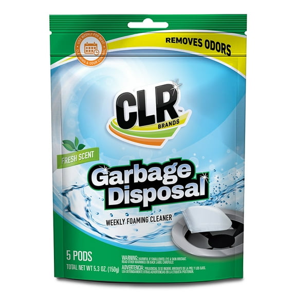 CLR Fresh and Clean Garbage Disposal Cleaner Foaming Pods, Fresh Scent, 5 Count