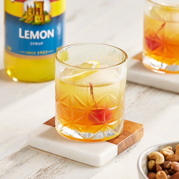 Torani Lemon Syrup, 750mL (25.4 fl oz) Glass Bottle + Gold Pump