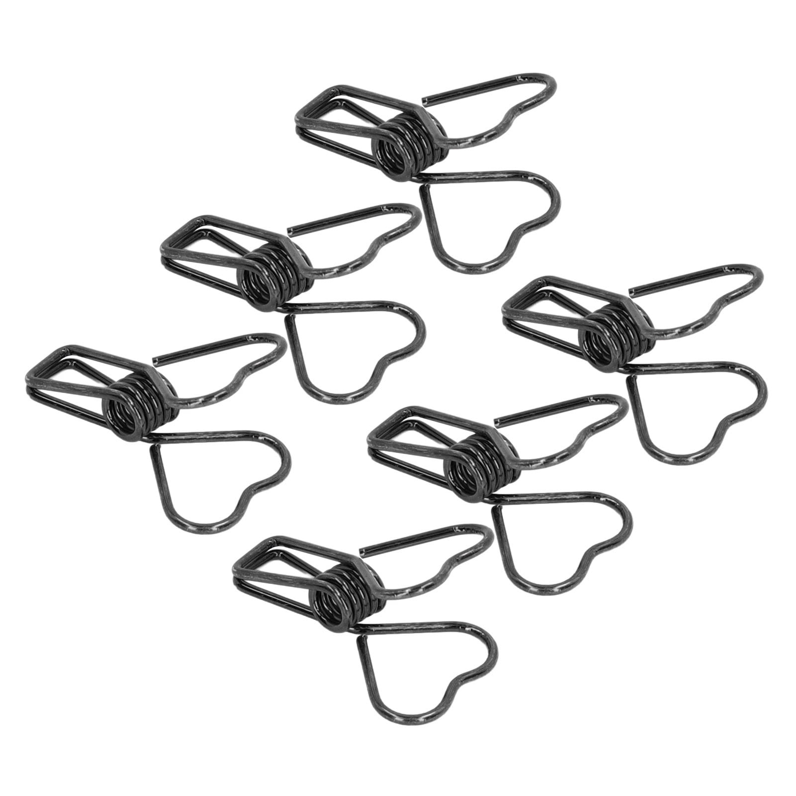 Yajisi 100Pcs Metal Heart Shape Hollow Binder Clips for Office Documents, Certificates, Tickets, Small Paper Clamps, Black