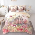 thumbnail image 1 of YST Ensemble de Literie Château de Rêve pour Enfants 7 Pcs - Ensemble de Couette Princesse Taille Complète avec Design Chic de Roses Florales et Papillons Volants, Complet, 1 of 6