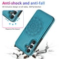 thumbnail image 5 of Dteck for Samsung Galaxy A15 Case with Screen Protector, A15 Wallet Case with Card Holder, Flower Magnetic Back Flip Case for Women,Protective Case Phone Case for Samsung Galaxy A15 5G (2024),Blue, 5 of 8