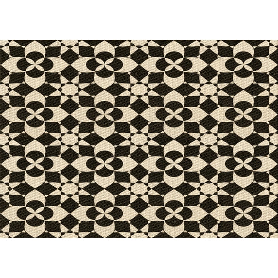 Ahgly Company Indoor Rectangle Patterned Midnight Gray Area Rugs, 8' x 10'