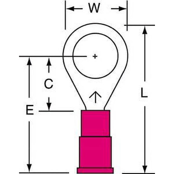 3M 5/16" Stud Size 22-18 AWG Vinyl Insulated Butted Seam Ring Terminal 100PK