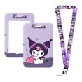 thumbnail image 1 of W Work Card Holder Work Permit Name Badge with Keychains Sanrio Kuromi Student Id Card Pack Lanyard Holder Purse FGS, 1 of 7
