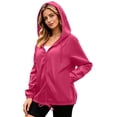thumbnail image 6 of Rain Jacket Women Lightweight Hooded Windbreaker Outdoor Hiking Travel Packable Zip Up Coat with Pockets for Spring Fall, 6 of 9