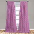 thumbnail image 5 of Ambesonne Retro Curtains, Bicolored Modern Star Pattern, Pair of 28"x63", Pastel Pink Ceil Blue, 5 of 5