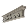 thumbnail image 3 of Home Wall Decorative Antique Brass Hardware 6 Hook Coat Rack - Gray, 3 of 7