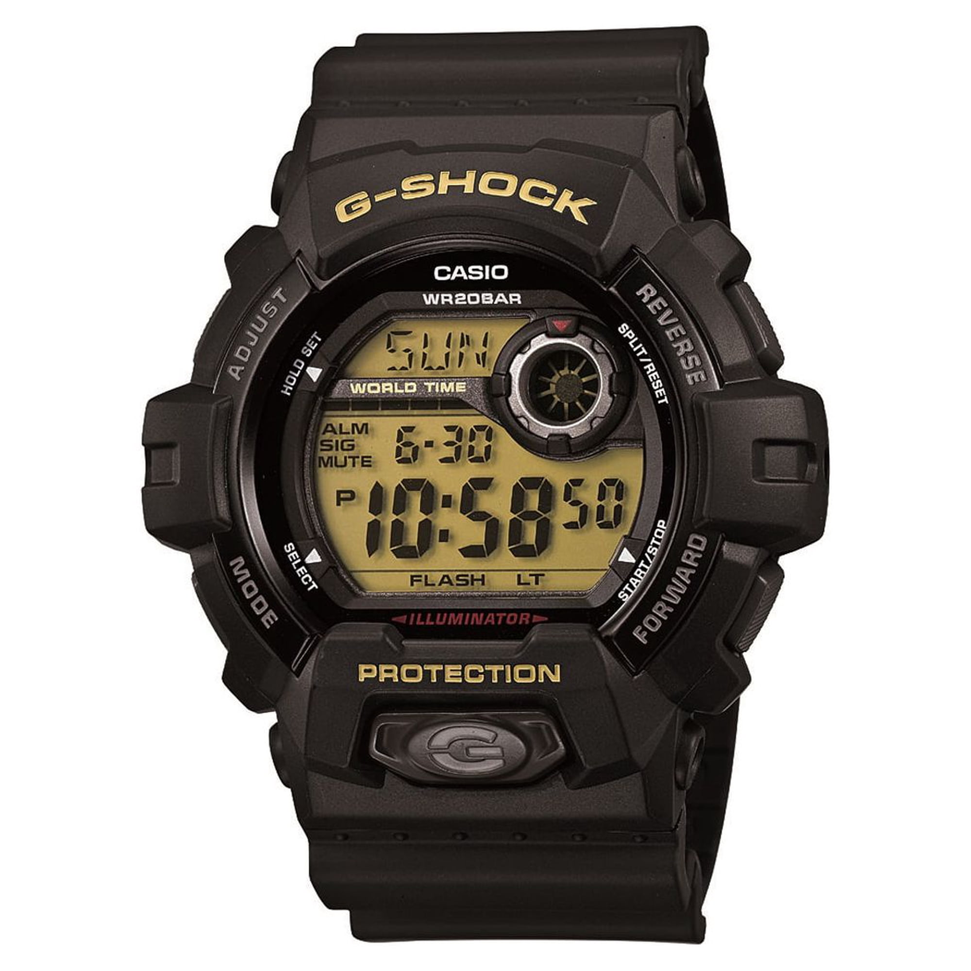 Casio Adult Men's G8900-1CR G-Shock Black and Gold Resin, Plastic Digital Sport Watch.