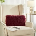 thumbnail image 2 of Better Homes and Gardens Mongolian Faux Fur Oblong Pillow 12 x 21, Maroon, 2 of 6