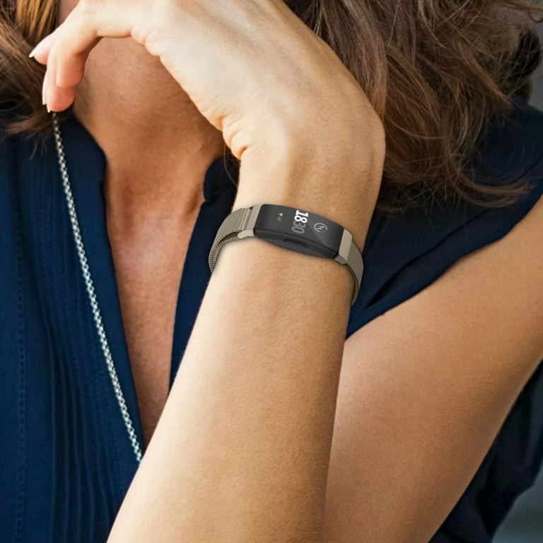 Bracelet Connecté de Rechange Fitbit Inspire 2 en Acier Inoxydable