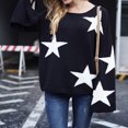 thumbnail image 2 of Mujer moda estrella Casual manga larga cuello redondo suelta Tops blusa suéter Fridja  hjk1451, 2 of 7