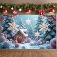 thumbnail image 2 of Snowflake Design Snowflake Banner Lighted Christmas Banner White Theme Winter Holiday Banner for Winter Party Christmas Decoration Holiday Celebration, 2 of 9