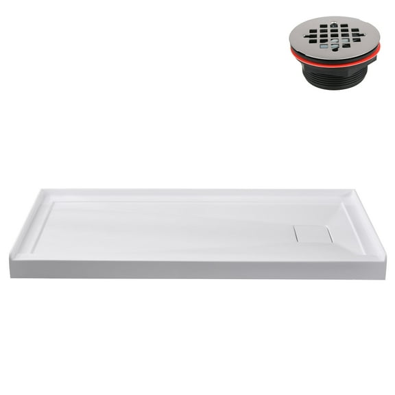 Streamline GB-529-120 48 in. x 36 in. Alcove Acrylic Shower Base in Glossy White With Right Drain, ABS Drain Included
