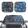 thumbnail image 2 of Goofa Funny Steam Train Pattern 2 Piece Car Windshield Sun Shade Foldable | Front Windshield Shade for Sun, Heat and UV Rays | Sunshade for Car Front Window-Large, 2 of 7