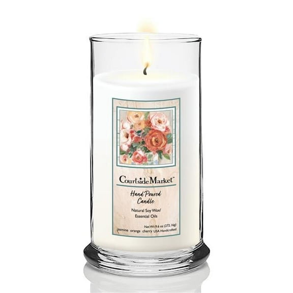 Courtside Market CAN-SC1113-18S 18 oz Naive Bouquet II Status Candle Glass, Clear