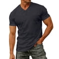 thumbnail image 2 of Men's V Neck Pocket T-Shirts Short Sleeve Comfort Dressy Tee Shirts Casual Summer Athletic Plain Color Tops, 2 of 7