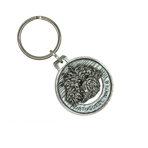 Portuguese Water Dog Keychain, D146KC, 1 1/2 Inch, Dog, Working, Metal, Pet, Gift, Handcrafted in the USA, Diverse Canine Designs Available, 100% American Made